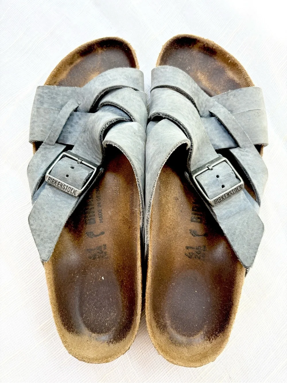 Birkenstock Siena Oiled Blue Leather Sandals EU 41 US 10-10.5 Regular Fit